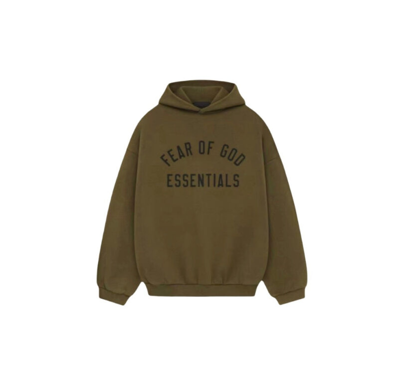Essentials Fear Of God FW24 Olive Green Hoodie