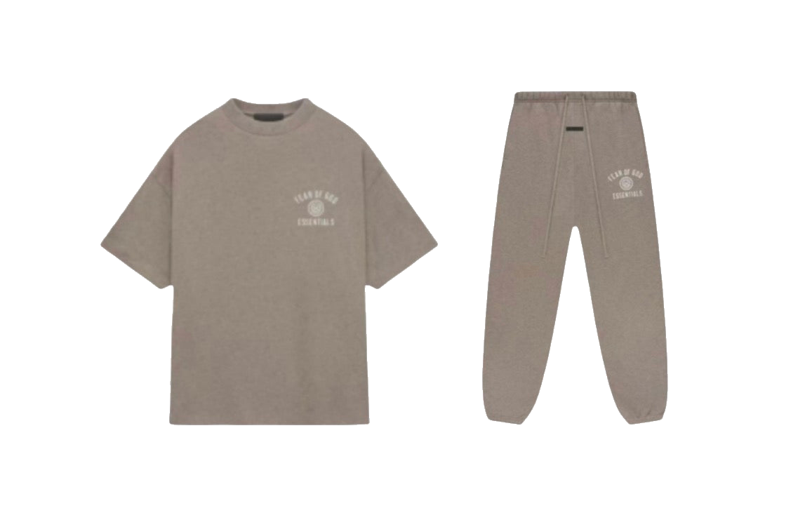 Essentials Fear Of God FW24 Heather Grey Tee & Jogger Set