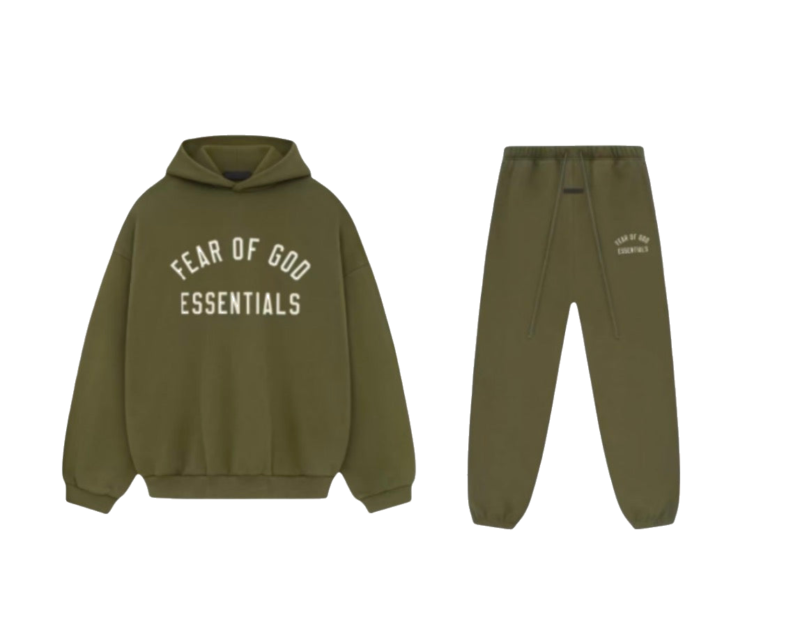 Essentials Fear Of God FW24 Military Green Tracksuit