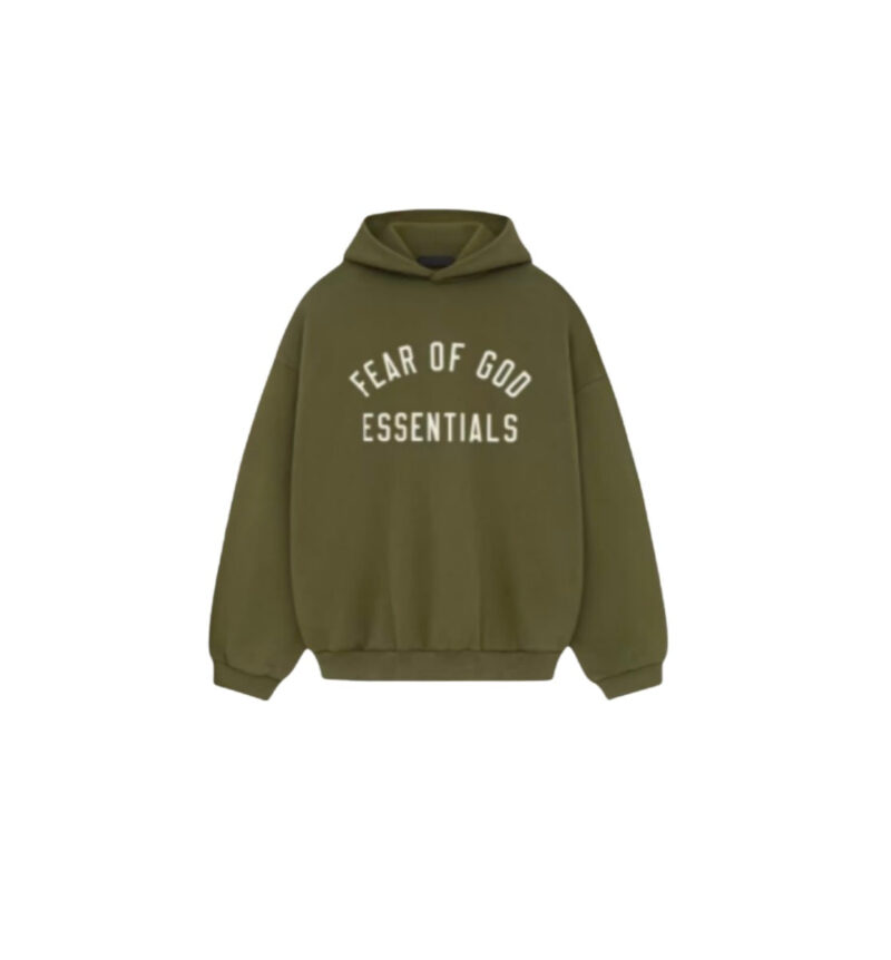 Essentials Fear Of God FW24 Military Green Hoodie