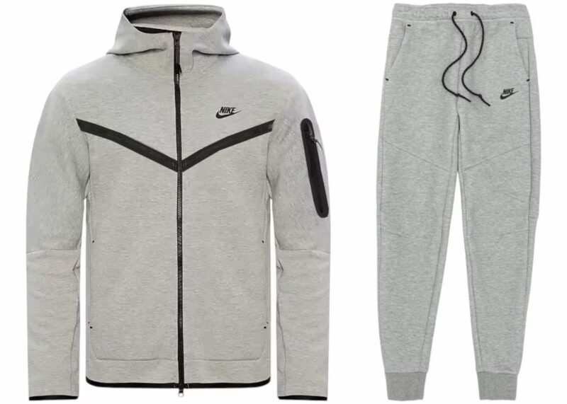 Nike Tech Fleece Hoodie & Jogger Set - Grey/Black